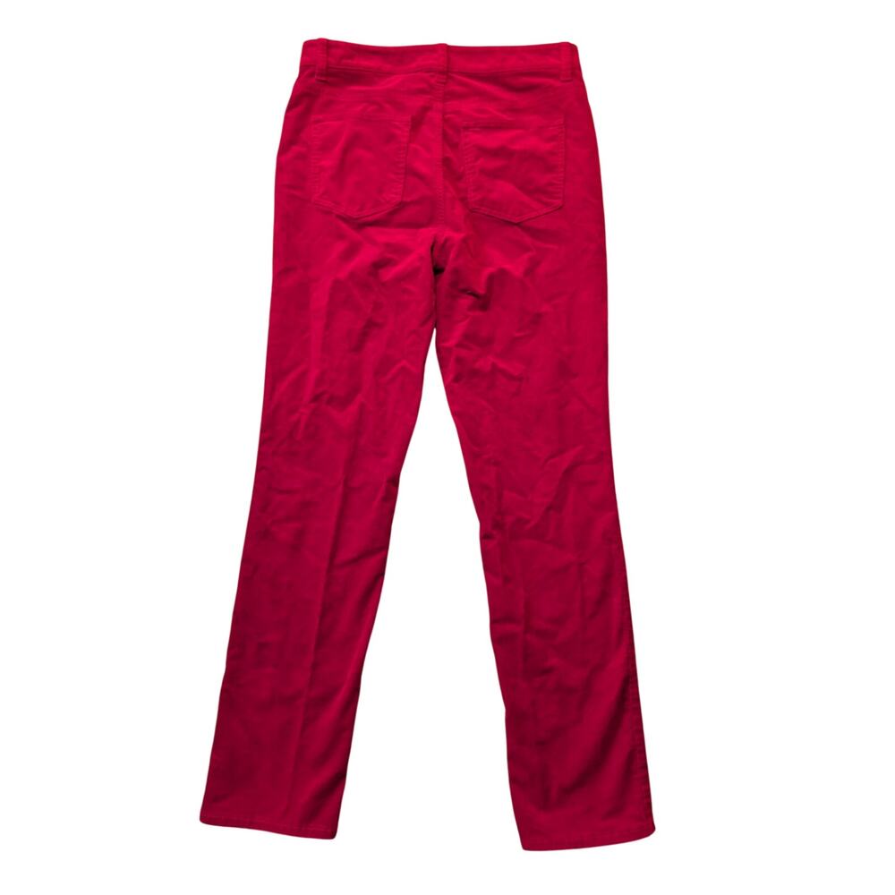Talbots Women's Red Corduroy High Waist Straight Leg Stretch Pants Size 8